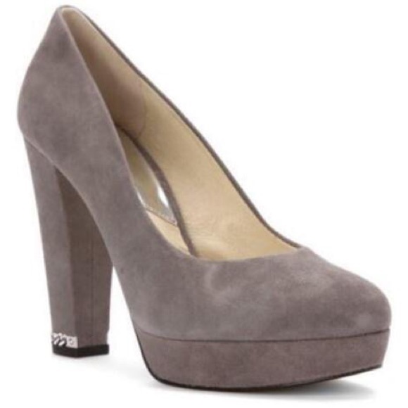 Michael Kors NWOB! Sabrina Gray Suede Dress Platform Pump Size 6M - Picture 1 of 13